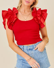 Load image into Gallery viewer, Pretty Little Galentine Ruffle Top
