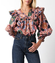 Load image into Gallery viewer, The Candice Woven Ruffle Long Sleeve Top
