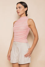 Load image into Gallery viewer, Pretty Little Rose Pink Ruched Mesh Top
