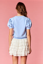 Load image into Gallery viewer, Pretty Little Bow Puff Sleeve Knit Top
