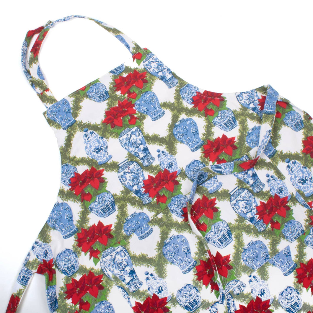 Poinsettias Holiday Apron