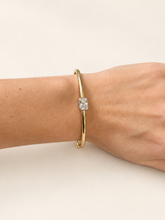 Load image into Gallery viewer, Drew Emerald Cut Bezel Two-Tone Bangle
