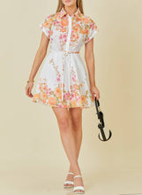 Load image into Gallery viewer, The Lyon Floral Print Waist Tie Mini Dress
