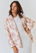 Load image into Gallery viewer, Dusty Rose Textured Floral Blazer
