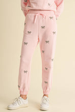 Load image into Gallery viewer, Crystal Bow Cotton Sweatpants
