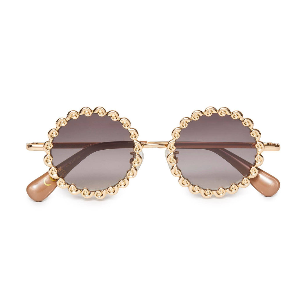 Gold Fossil Shell Sunglasses