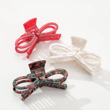 Load image into Gallery viewer, Remi Vintage Holiday Bow Claw Clip
