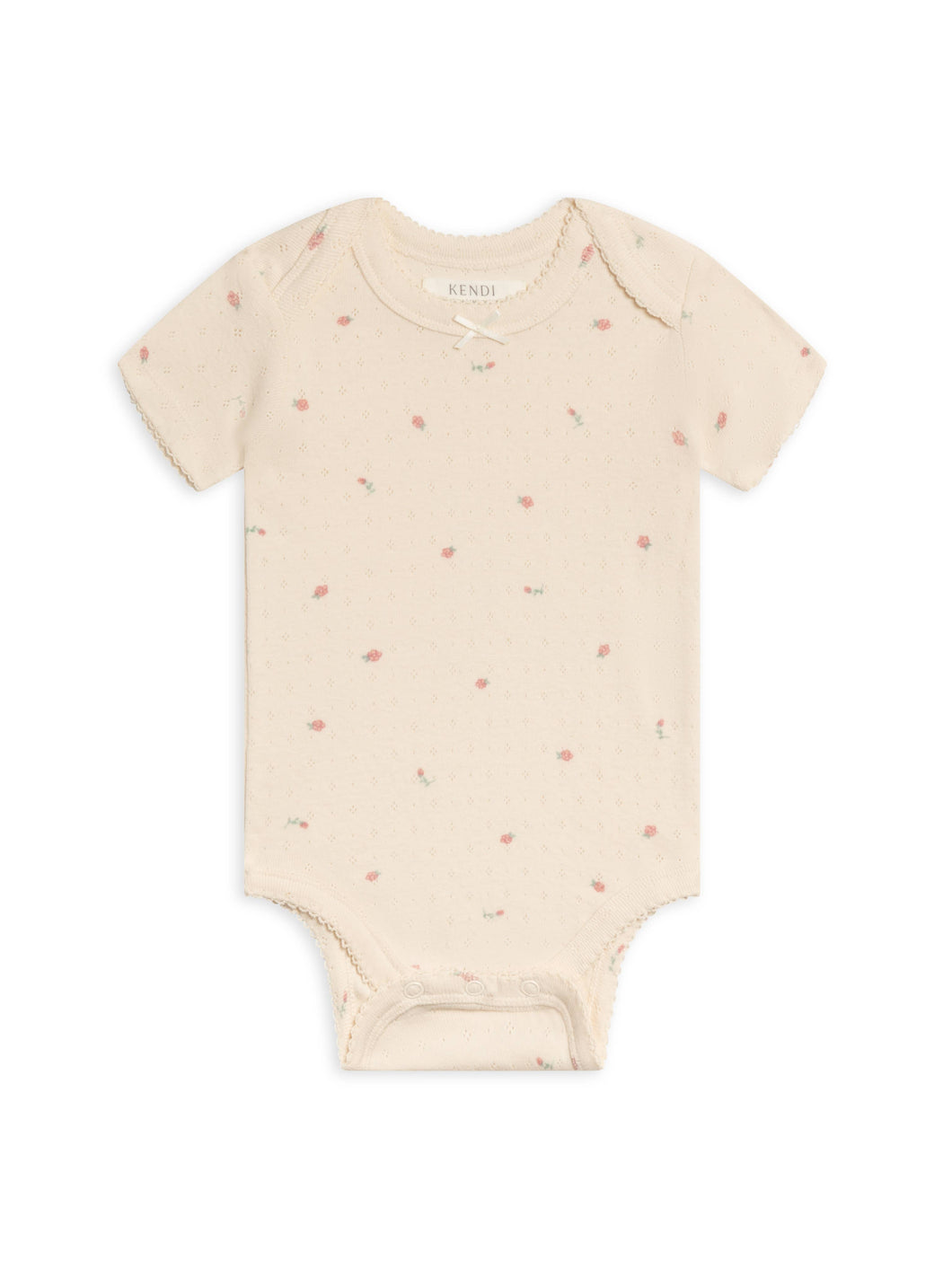 Pia Floral Organic Josie Pointelle Short Sleeve Bodysuit