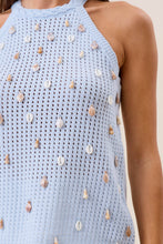 Load image into Gallery viewer, The Capri Shell Embellished Knit Halter Top
