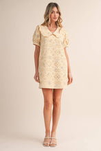 Load image into Gallery viewer, Pretty Little Doll Collar Floral Eyelet Striped Mini Dress
