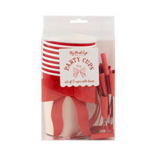 Load image into Gallery viewer, Pretty Little Red Bow Paper Cup Set
