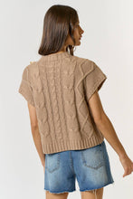 Load image into Gallery viewer, Satin Bow Cable Knit Sweater Vest Top
