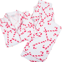 Load image into Gallery viewer, Candy Cane Stripe Flannel PJ Set
