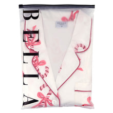 Load image into Gallery viewer, Satin Ruffle Velvet Tie PJ Set *PREORDER*
