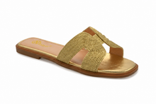 Load image into Gallery viewer, Grecian Goddess Gold Flat Sandals
