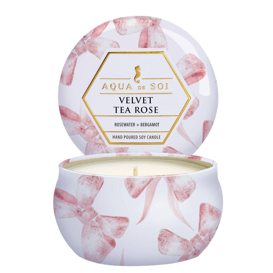 Velvet Tea Rose 4oz Candle Tin