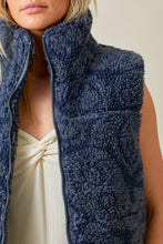 Load image into Gallery viewer, Navy Paisley Sherpa Vest
