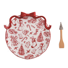 Load image into Gallery viewer, Red Bow Toile Cookie Plate
