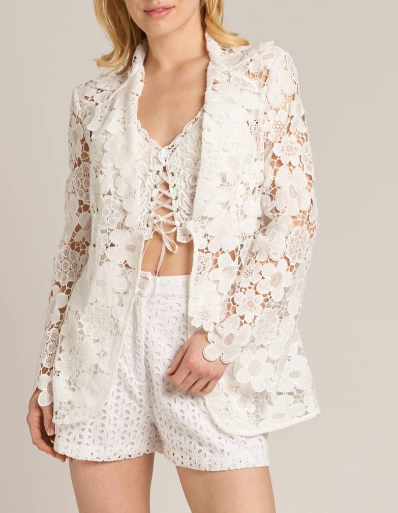 Floral Crochet Lace Blazer