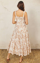 Load image into Gallery viewer, Floral Eyelet Smocked Tiered Midi Dress
