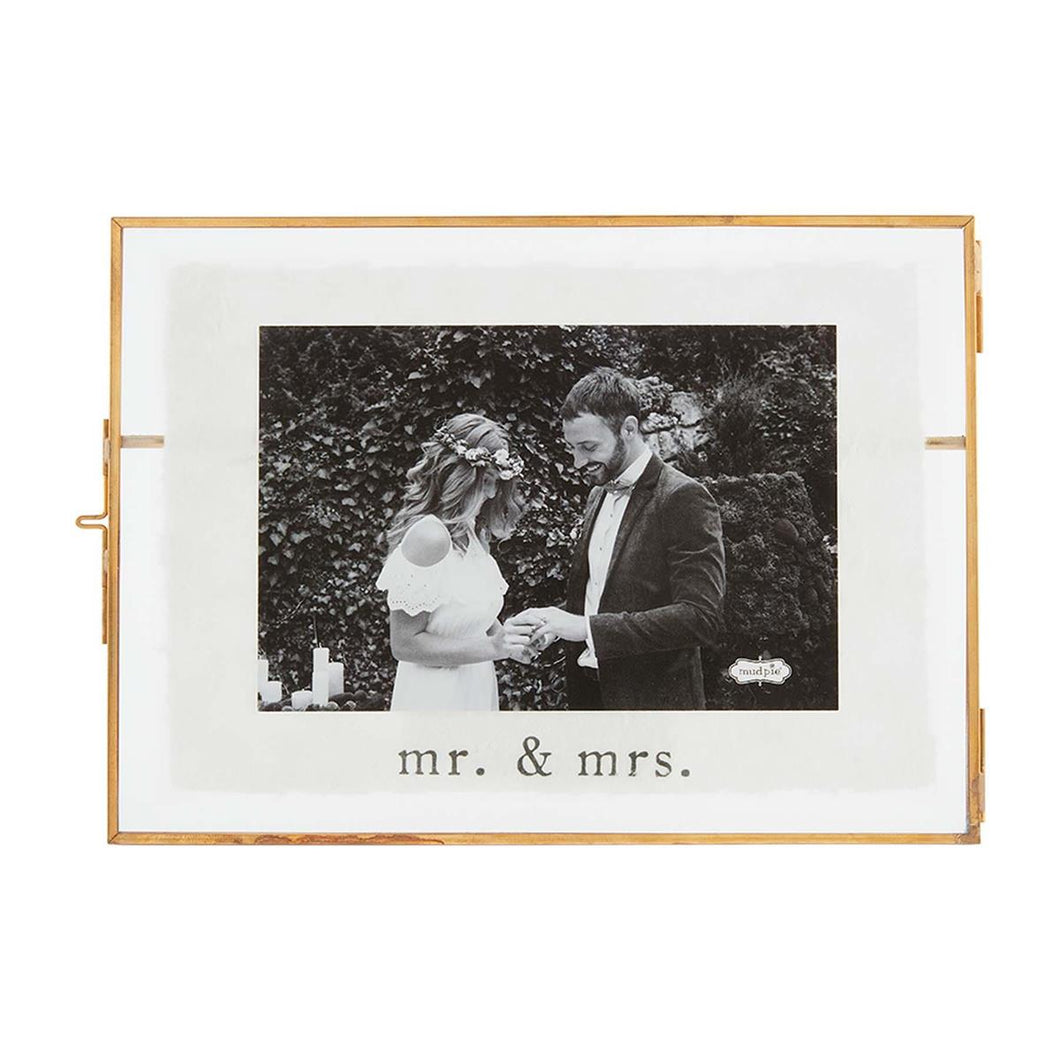 Mr. & Mrs. Wedding Glass Picture Frame