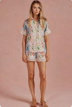 Load image into Gallery viewer, Garden Party Crochet Contrast Trim Satin Top **PREORDER**
