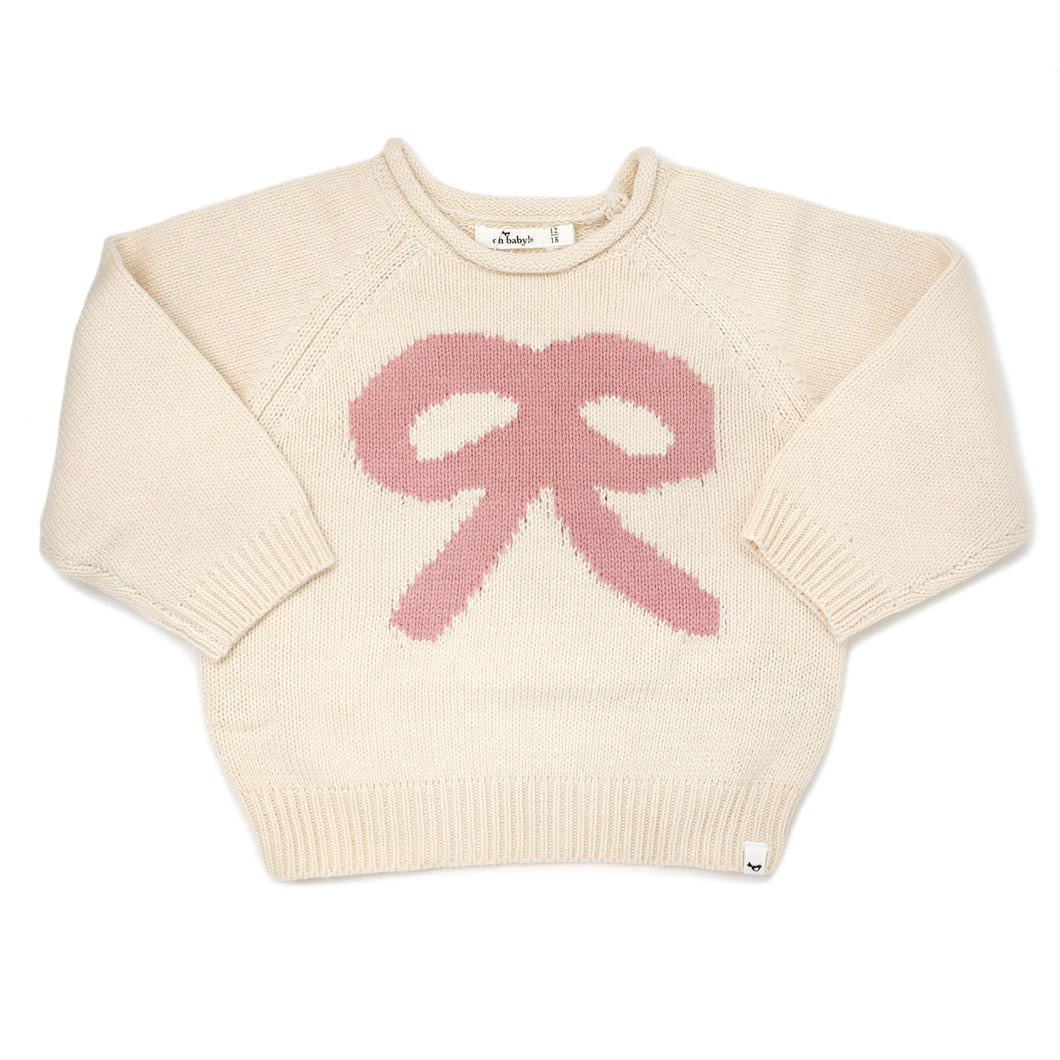 Blush Bow Crewneck Sweater