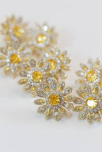 Load image into Gallery viewer, Tuscan Sun Canary Pavé Bloom Statement Studs
