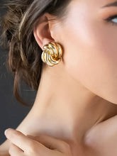 Load image into Gallery viewer, Ashton Gold Wavy Stud Earrings
