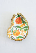 Load image into Gallery viewer, Orange Blossom Decoupage Oyster Jewelry Dish
