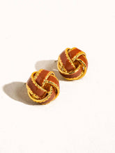 Load image into Gallery viewer, Astor Gold Basket Weaved Ball Stud Earrings
