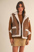 Load image into Gallery viewer, Sherpa Suede Button Up Vest
