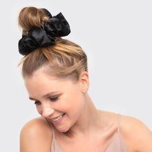 Load image into Gallery viewer, Black &amp; Gold Satin Sleep Pillow Scrunchie Set
