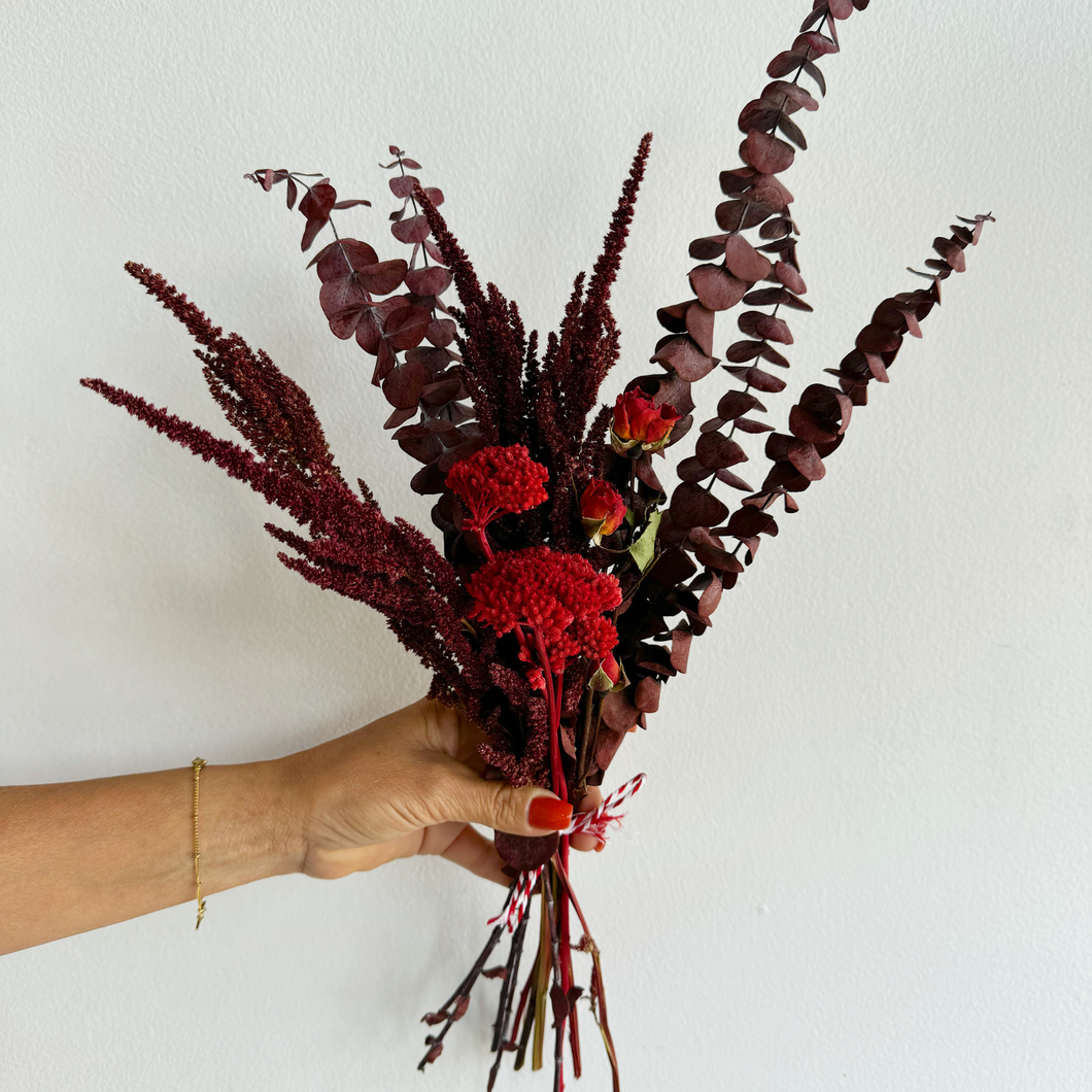 Holiday Burgundy Supernova Dried Flower Bouquet