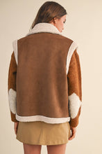 Load image into Gallery viewer, Sherpa Suede Button Up Vest
