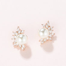 Load image into Gallery viewer, Winter Pearl CZ Earrings
