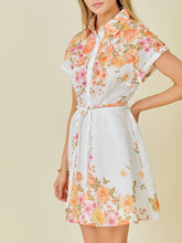 Load image into Gallery viewer, The Lyon Floral Print Waist Tie Mini Dress
