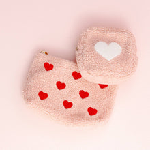 Load image into Gallery viewer, Hearts Pink Sherpa Teddy Pouch
