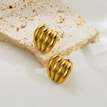 Load image into Gallery viewer, Vintage Gold Statement Stud Earrings

