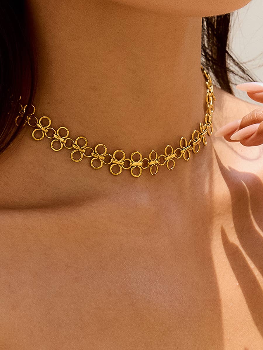 Ritza Patterned Choker Necklace - Main Image