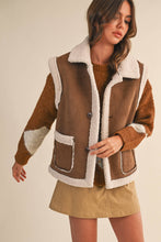 Load image into Gallery viewer, Sherpa Suede Button Up Vest
