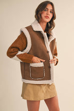 Load image into Gallery viewer, Sherpa Suede Button Up Vest
