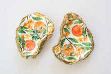 Load image into Gallery viewer, Orange Blossom Decoupage Oyster Jewelry Dish
