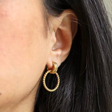 Load image into Gallery viewer, Twisted Rope Gold Drop Earrings
