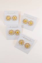 Load image into Gallery viewer, Tuscan Sun Canary Pavé Bloom Statement Studs
