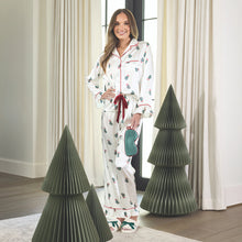 Load image into Gallery viewer, Satin Ruffle Velvet Tie PJ Set *PREORDER*
