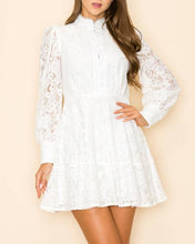 Load image into Gallery viewer, French Lace Long Sleeve Mini Dress
