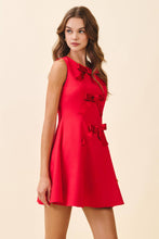 Load image into Gallery viewer, Fit &amp; Flare Front Triple Bow Accent Dress
