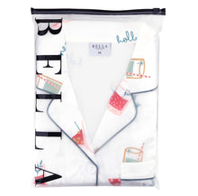 Load image into Gallery viewer, Satin Ruffle Velvet Tie PJ Set *PREORDER*
