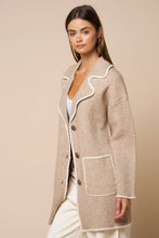 Load image into Gallery viewer, The Vineyard Contrast Trim Coatigan
